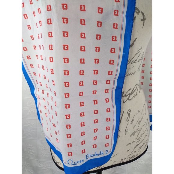 Vintage Queen Elizabeth 2 Cruise Ship Scarf 11" by 53" READ Description - Picture 11 of 11